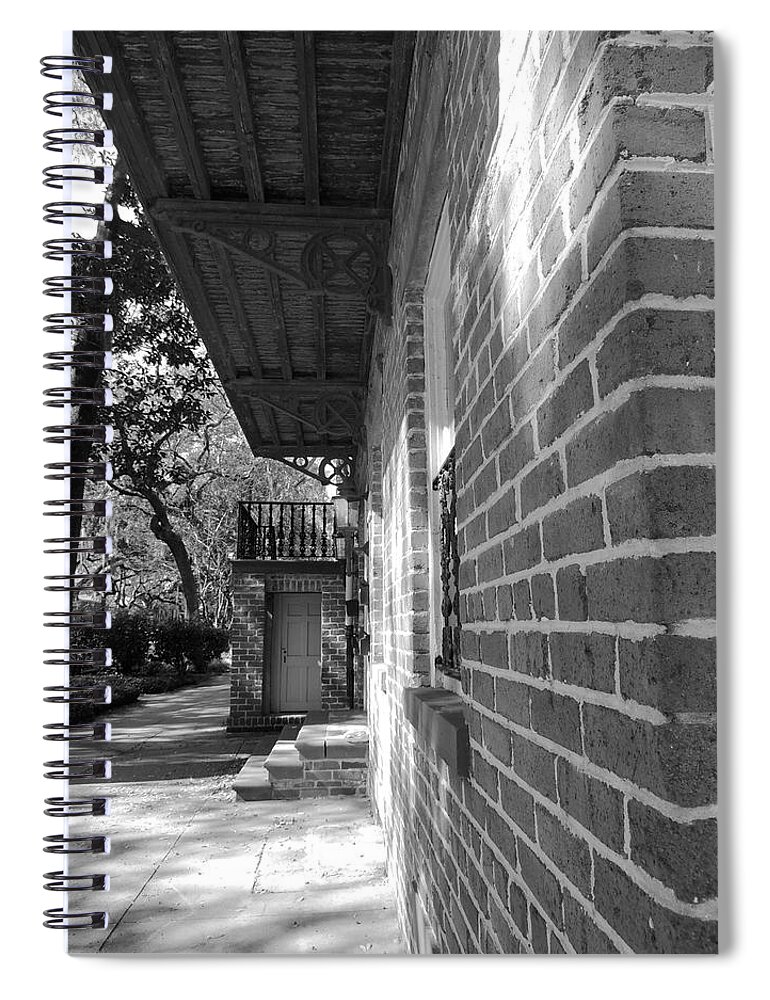 Black And White Spiral Notebook featuring the photograph Turning a Savannah Corner by Vincent Green