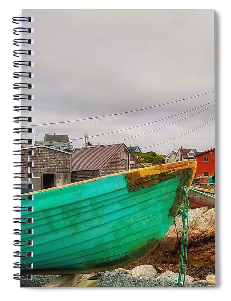 Fishing Spiral Notebook featuring the photograph Turquoise Boat by Mary Capriole