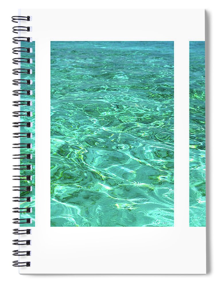 Jenny Rainbow Fine Art Photography Spiral Notebook featuring the photograph Turquoise Temptation Triptych by Jenny Rainbow