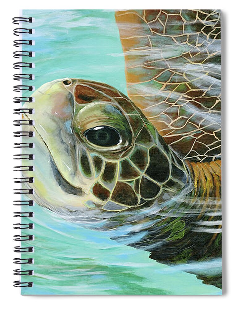 Turtle Spiral Notebook featuring the painting Turtle Up by Donna Tucker
