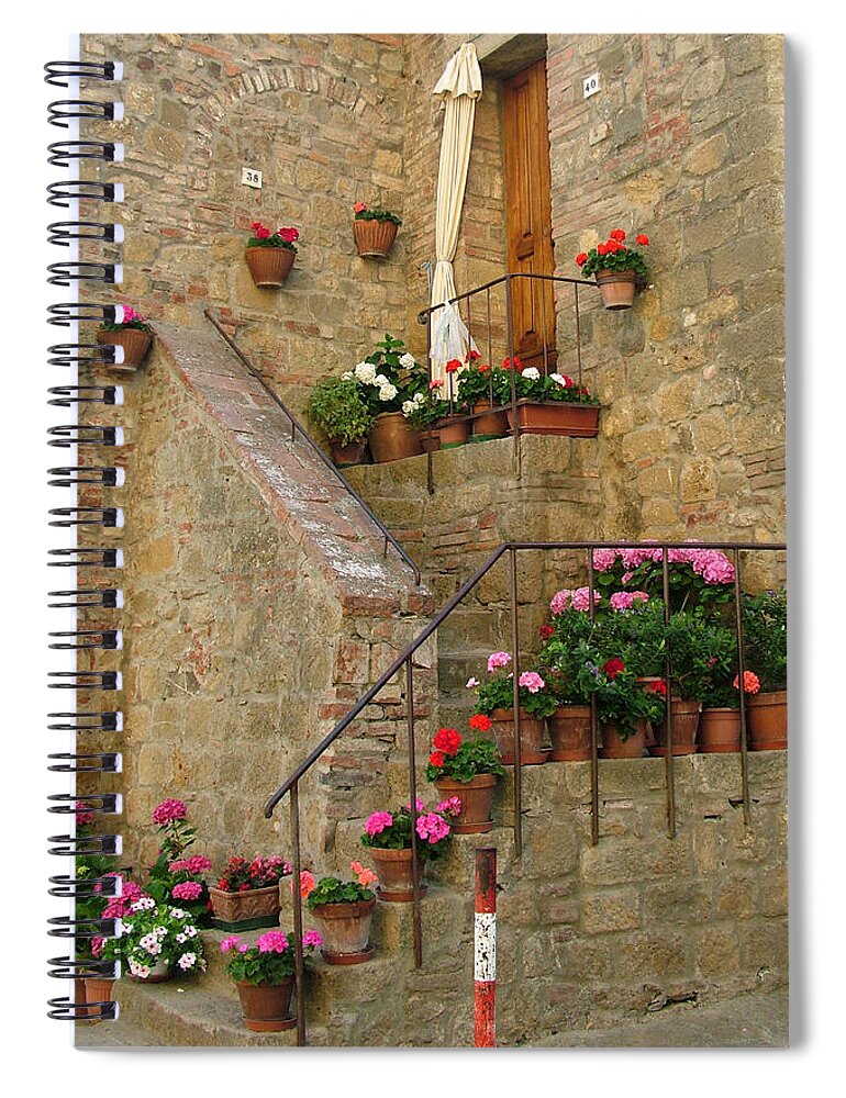 Tuscan Spiral Notebook featuring the photograph Tuscan Cottage by Donna Corless