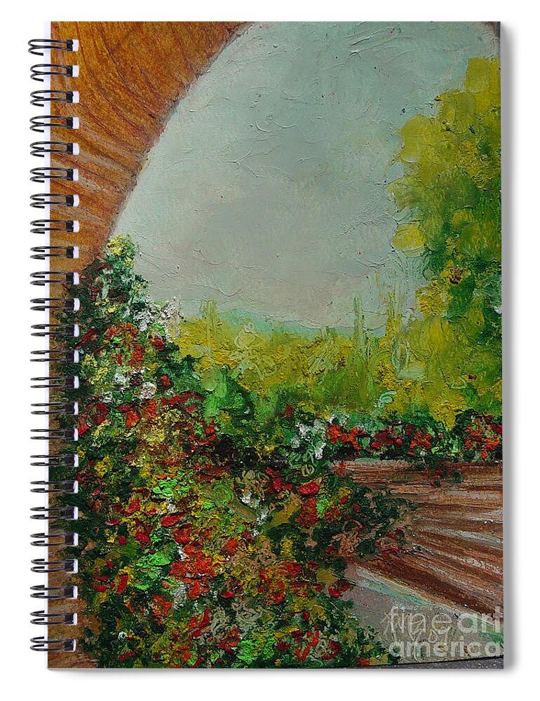 Beautiful Flowers Spiral Notebook featuring the painting Tuscany 09 by Robin Miller-Bookhout