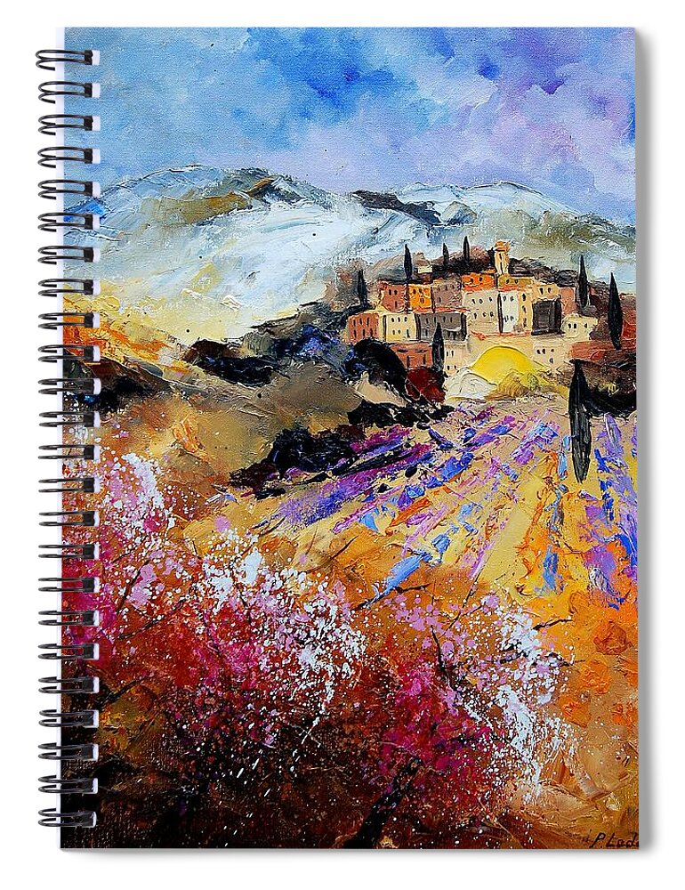 Provence Spiral Notebook featuring the painting Tuscany 56 by Pol Ledent