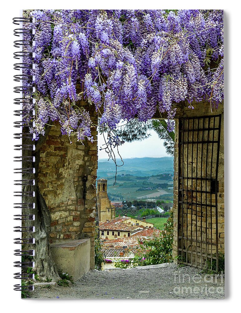 Tuscany Spiral Notebook featuring the photograph Tuscany view by David Meznarich
