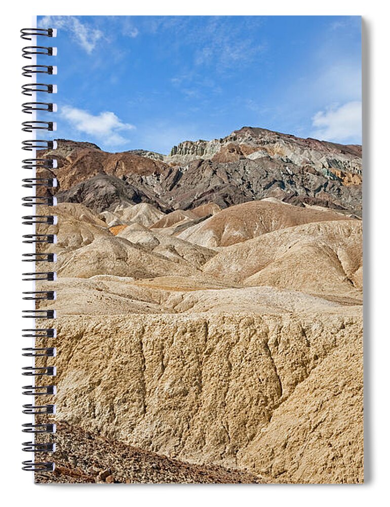 Arid Climate Spiral Notebook featuring the photograph Twenty Mule Team Canyon by Jeff Goulden