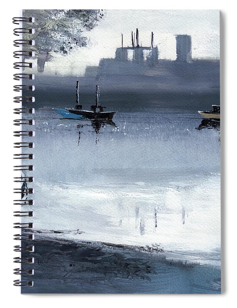 Nature Spiral Notebook featuring the painting Twilight 2 by Anil Nene