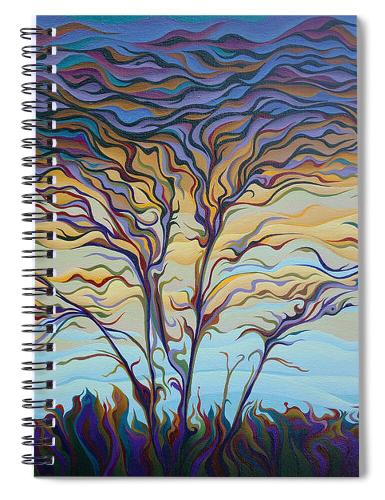 Tree Spiral Notebook featuring the painting Twilight Ta-pes-Tree by Amy Ferrari
