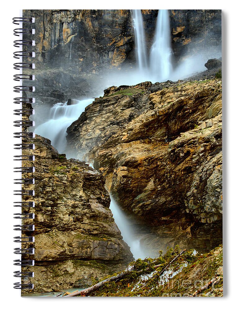 Twin Falls Spiral Notebook featuring the photograph Twin Falls At Yoho by Adam Jewell