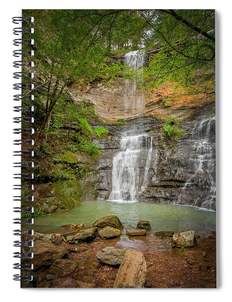 Ozarks Spiral Notebook featuring the photograph Twin Falls by James Barber