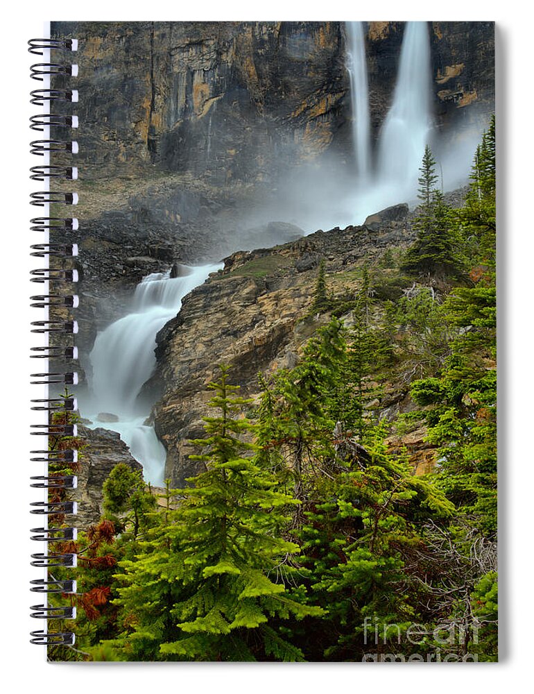 Twin Falls Spiral Notebook featuring the photograph Twin Falls Portrait by Adam Jewell