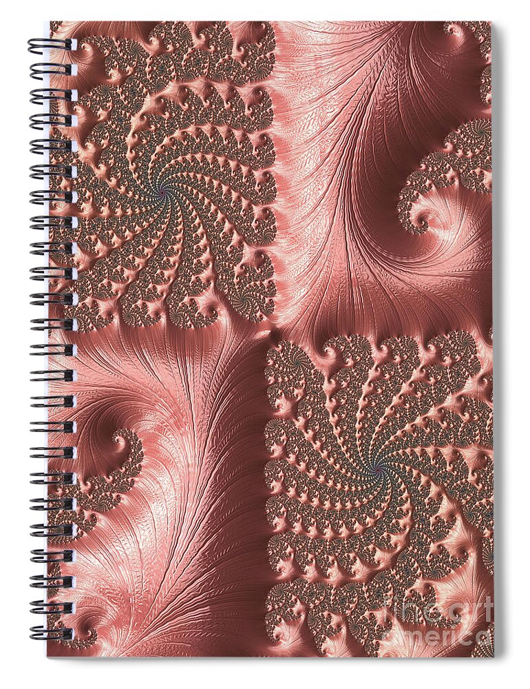 Fractal Spiral Notebook featuring the digital art Twisted Coral by Elaine Teague