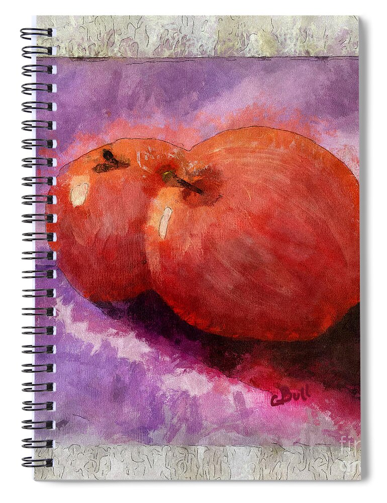 Apples Spiral Notebook featuring the photograph Two Apples Framed by Claire Bull