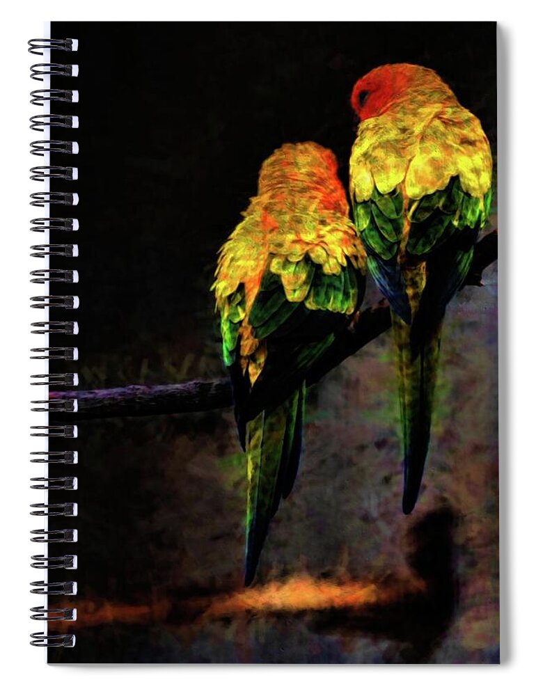 Birds Spiral Notebook featuring the photograph Two Birds by Kristalin Davis by Kristalin Davis