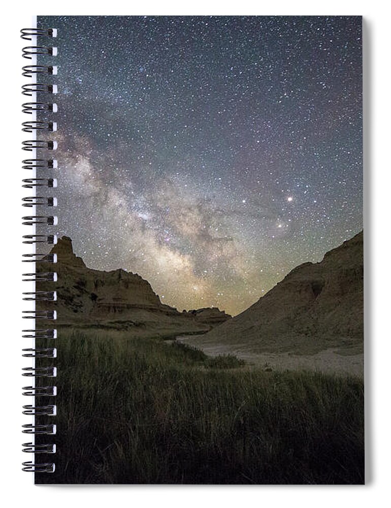 Milkyway Spiral Notebook featuring the photograph Two Buttes And A Beaut by Aaron J Groen