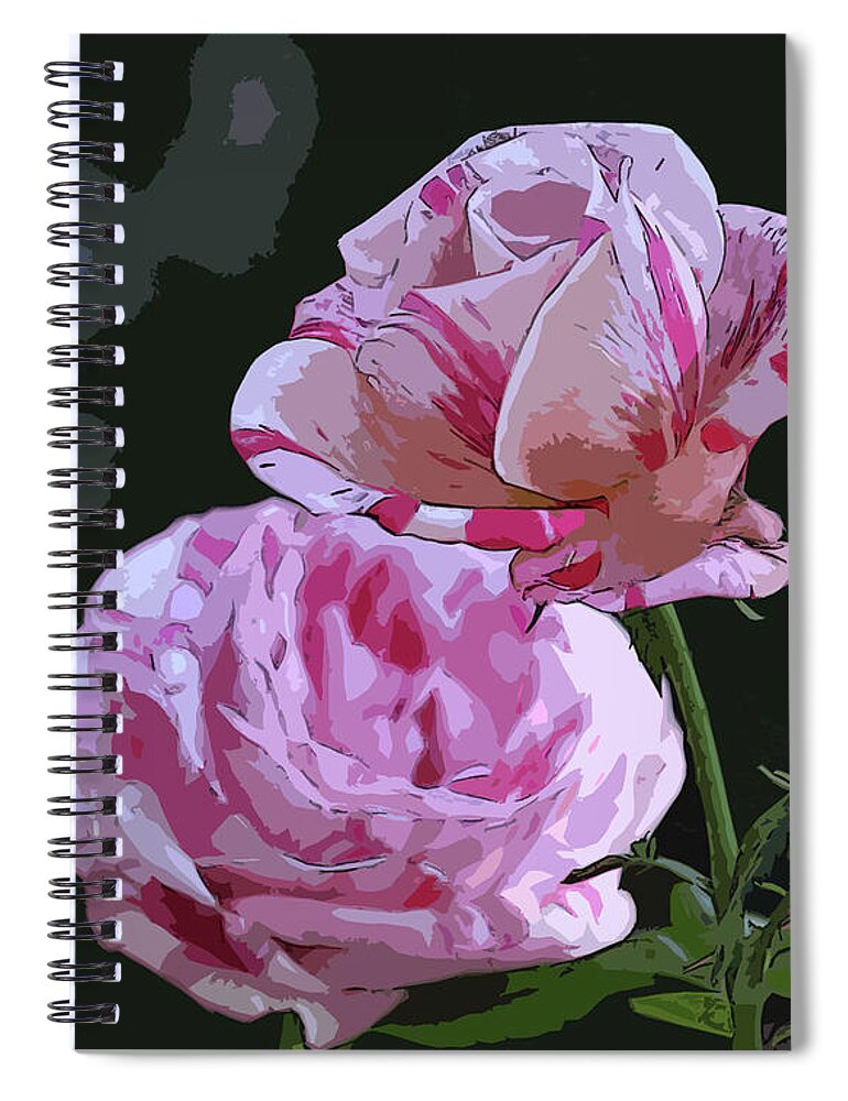 Botanical Spiral Notebook featuring the digital art Two Candy Canes by Kirt Tisdale