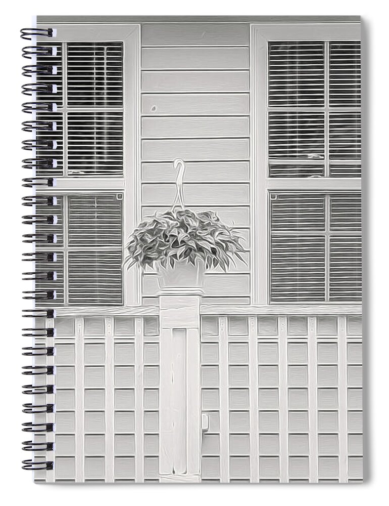 Windows Spiral Notebook featuring the photograph Two Windows by Cathy Kovarik