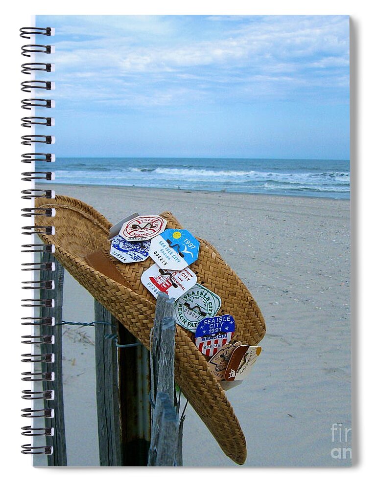 Sea Isle City New Jersey Spiral Notebook featuring the photograph Uncle Carl's Beach Hat by Nancy Patterson