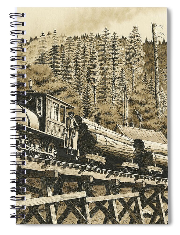 Pen And Ink Spiral Notebook featuring the painting Uncle Sam Sepia by Timothy Livingston