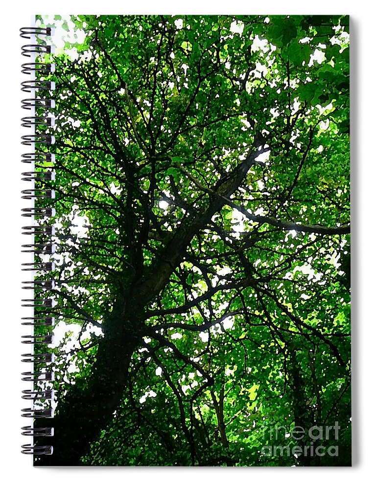Digital Art Spiral Notebook featuring the digital art Under a Tree by Francesca Mackenney