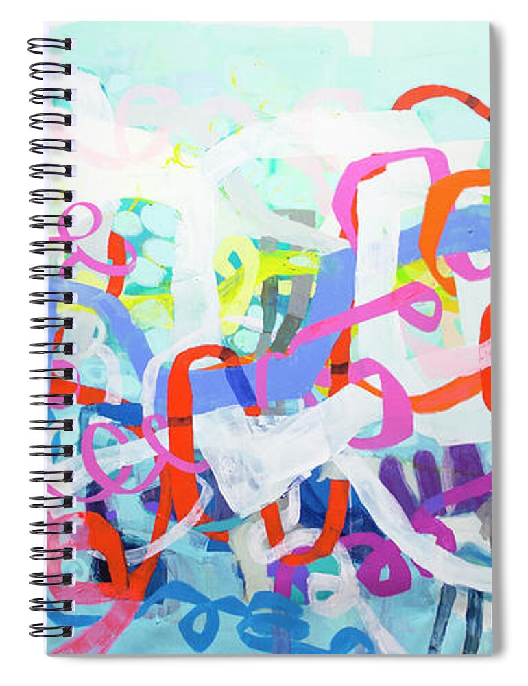 Abstract Spiral Notebook featuring the painting Under the Electric Candelabra by Claire Desjardins