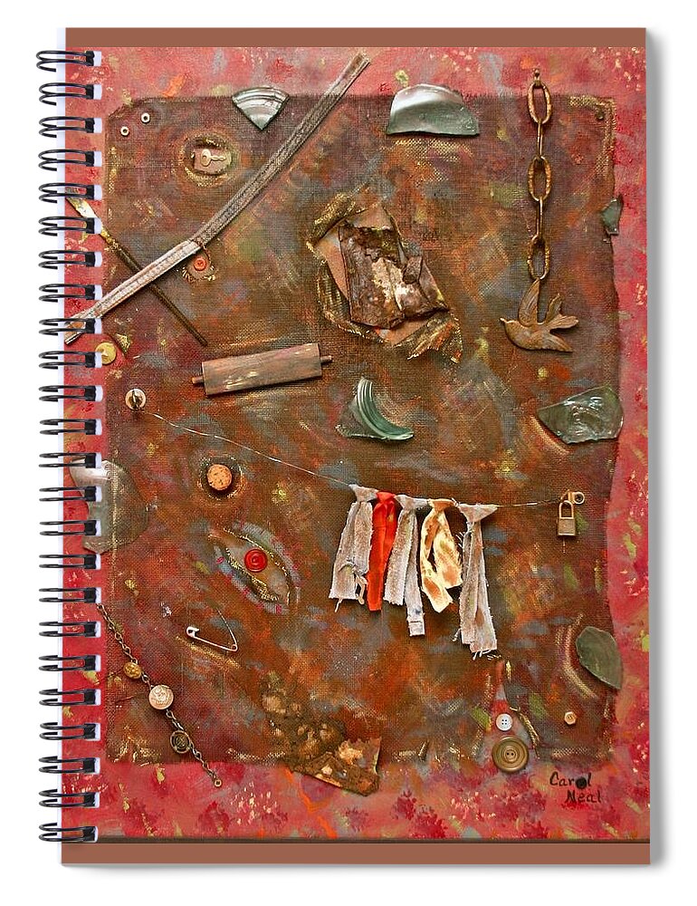 Under The Rainbow Spiral Notebook featuring the mixed media Under the Rainbow by Carol Neal