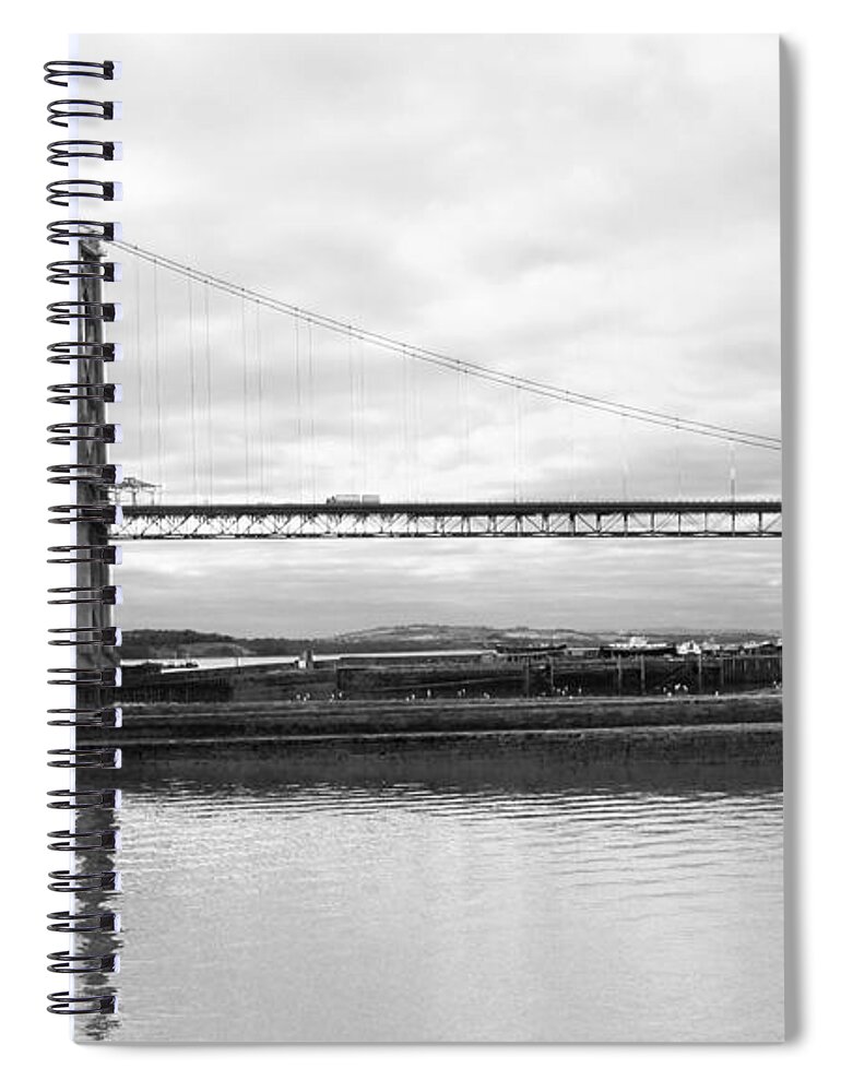 Forth Road Bridge Spiral Notebook featuring the photograph Under the Wing by Elena Perelman