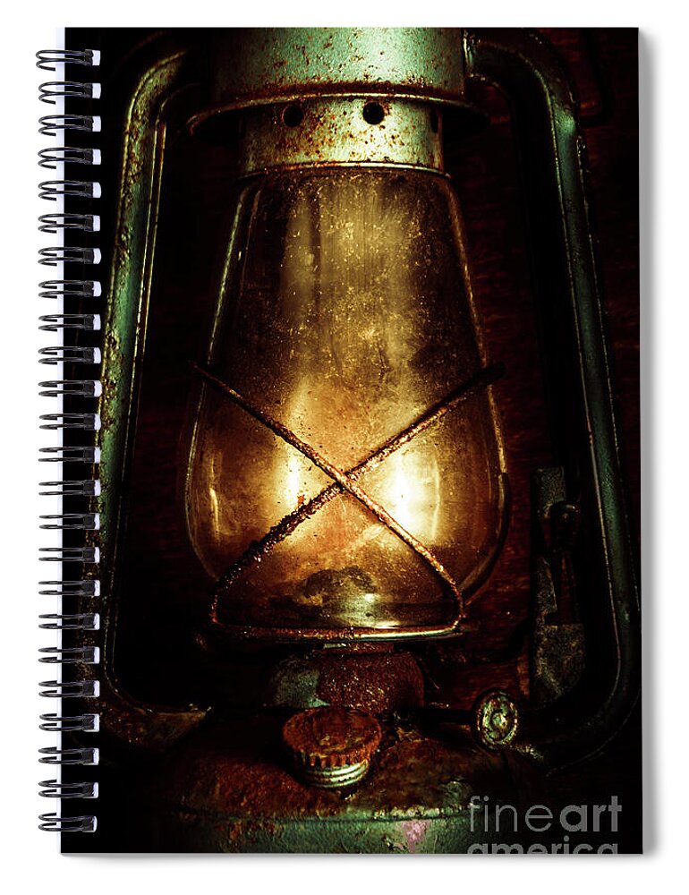 Mining Spiral Notebook featuring the photograph Underground mining lamp by Jorgo Photography