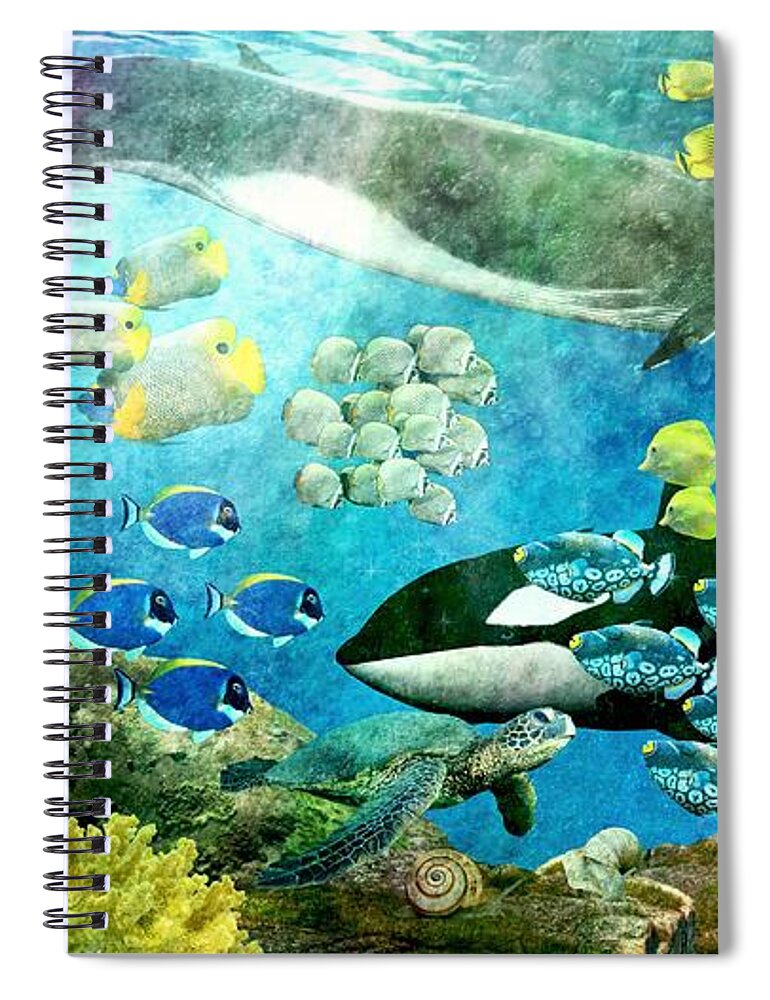 Children Spiral Notebook featuring the digital art Underwater Magic by Ally White