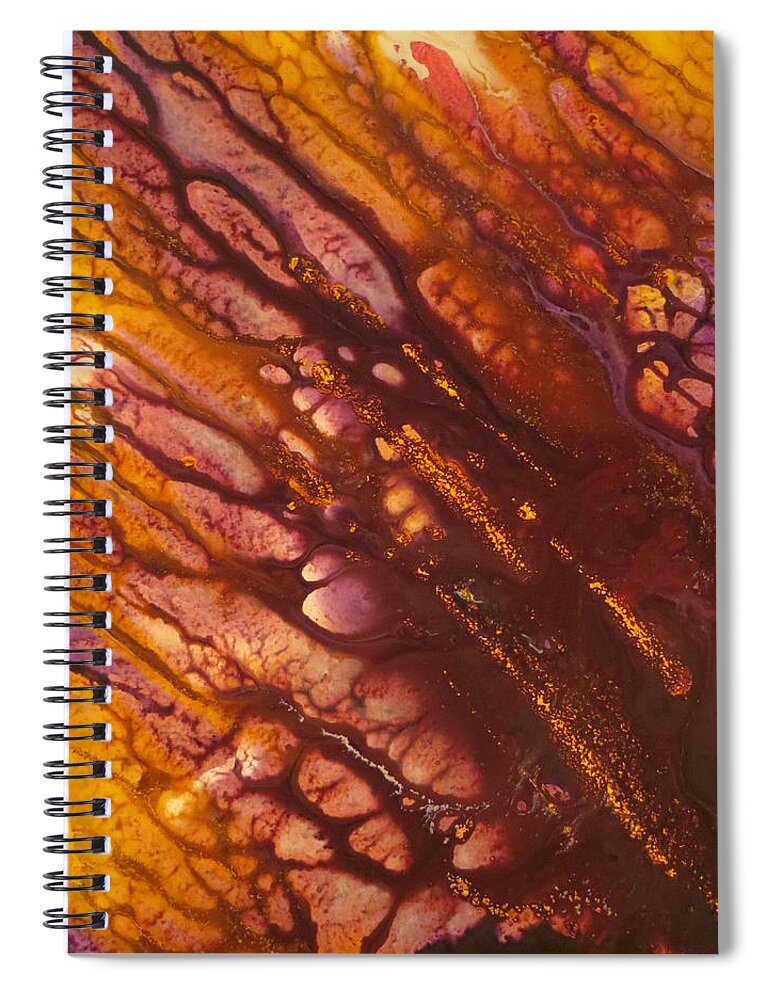Abstract Spiral Notebook featuring the painting Undeviating by Soraya Silvestri