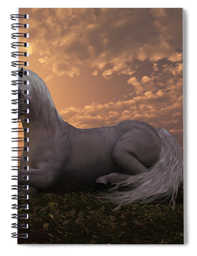 Unicorn Spiral Notebook featuring the painting Unicorn by Corey Ford