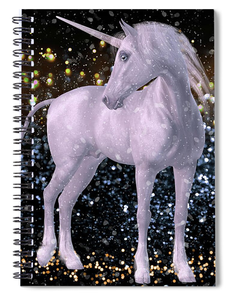 Unicorn Spiral Notebook featuring the digital art Unicorn Dust by Digital Art Cafe