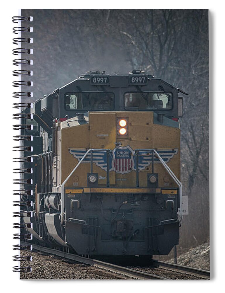 Union Pacific Spiral Notebook featuring the photograph Union Pacific 8997 on West Bound Norfolk Southern Coal TRain by Jim Pearson