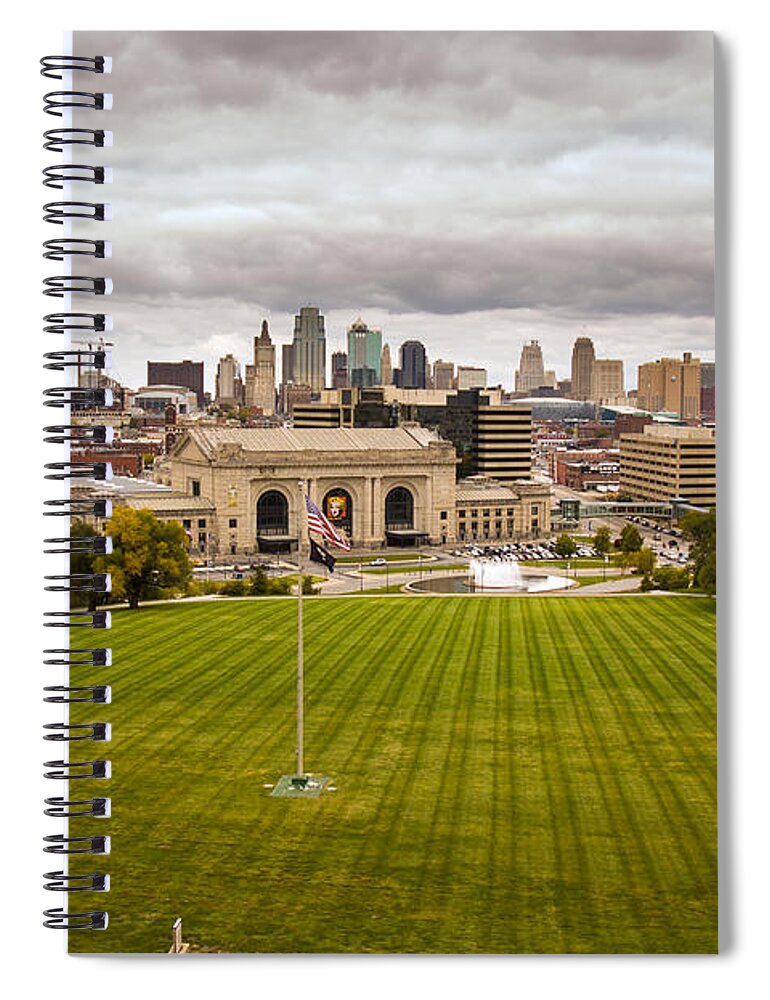 Union Station Spiral Notebook featuring the photograph Union Station from War Memorial by Jeff Phillippi