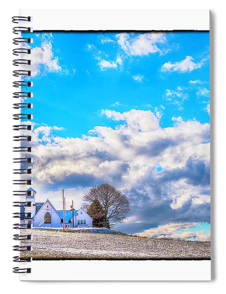 Churches Spiral Notebook featuring the photograph United Methodist by R Thomas Berner