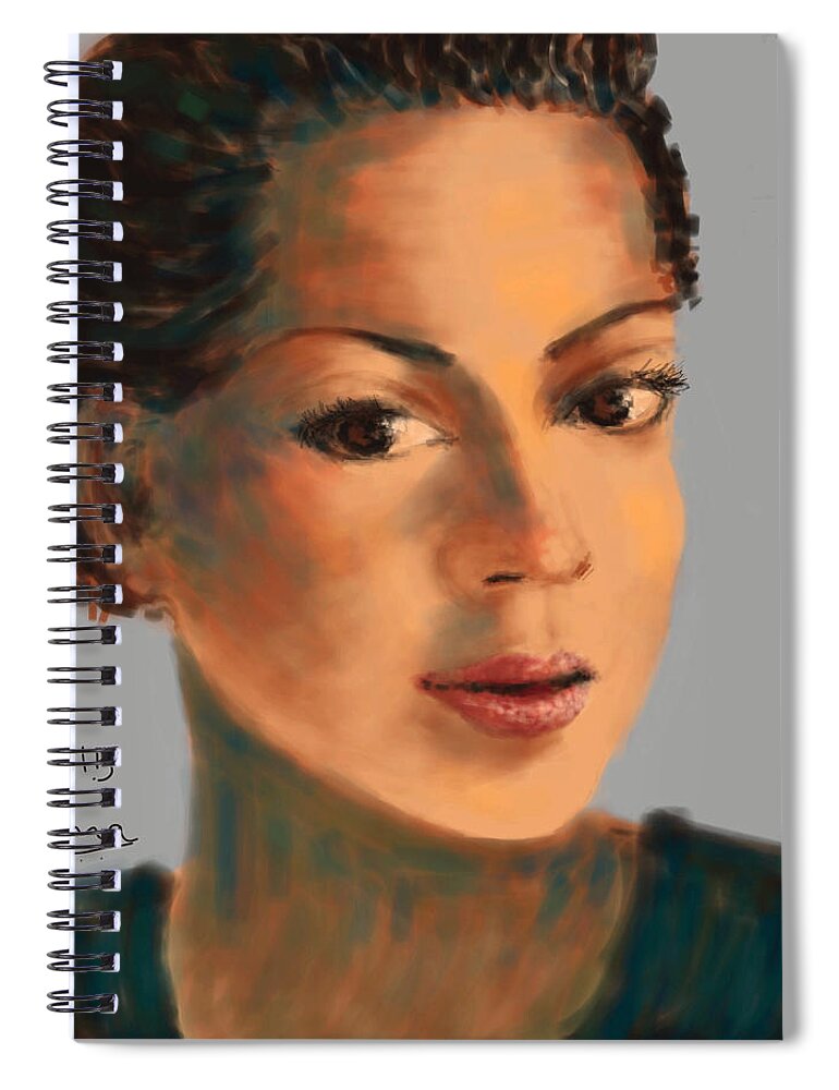 Unknown Woman 3 Spiral Notebook featuring the digital art Unknown Woman 3 by Uma Krishnamoorthy