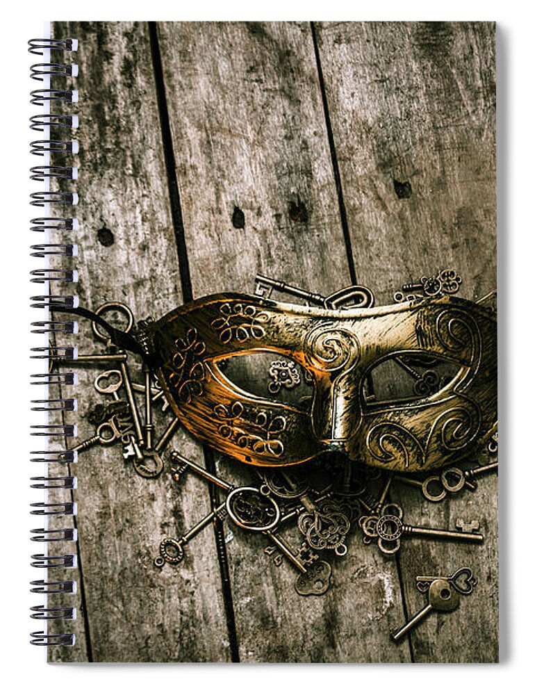 Destiny Spiral Notebook featuring the photograph Unlocking a golden mystery by Jorgo Photography