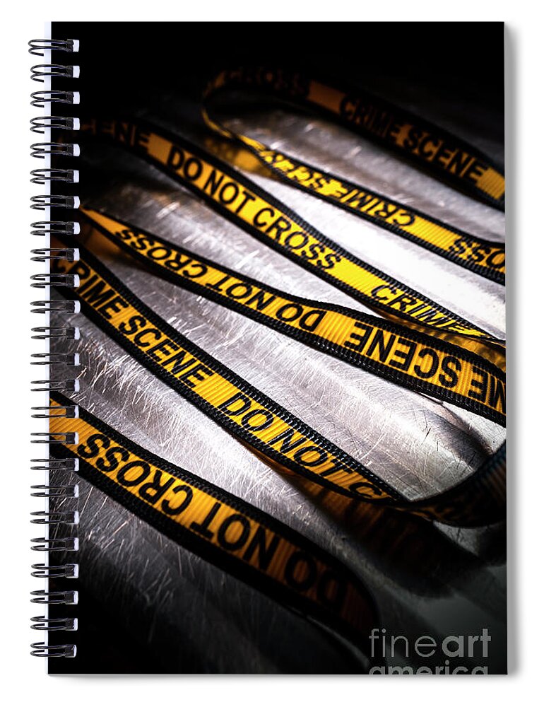 Investigation Spiral Notebook featuring the photograph Unravelling crime investigation by Jorgo Photography