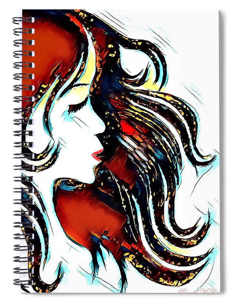 Woman Spiral Notebook featuring the digital art Unrestricted-Abstract by Pennie McCracken