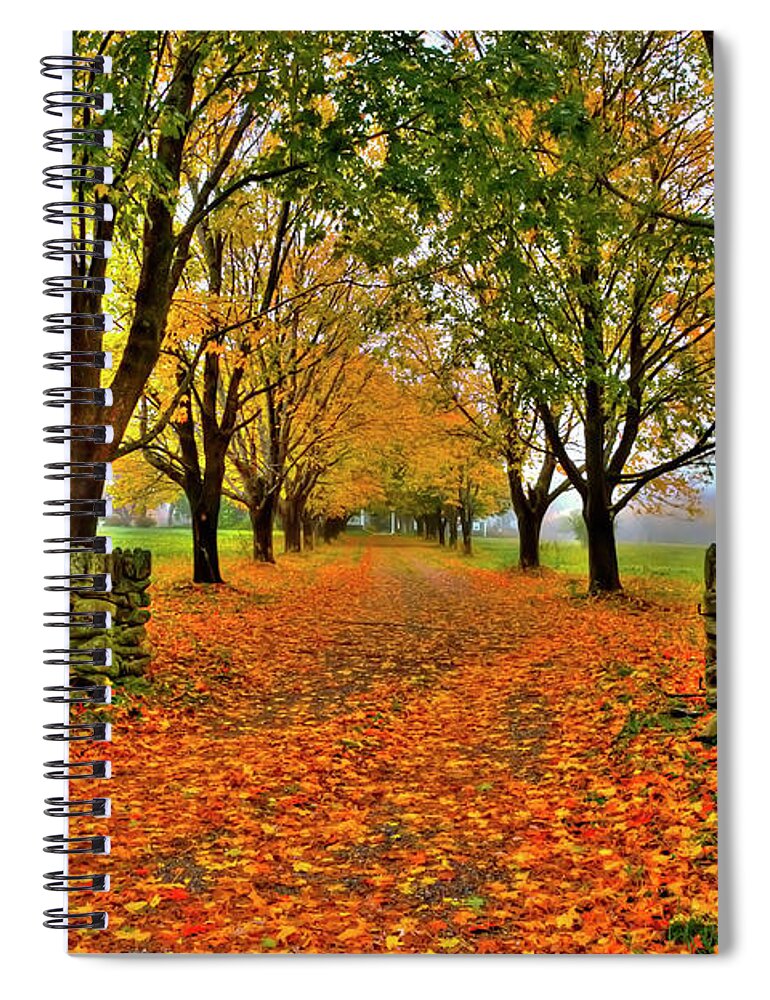 Fall Spiral Notebook featuring the photograph UnSpooky Way by Jeff Cooper