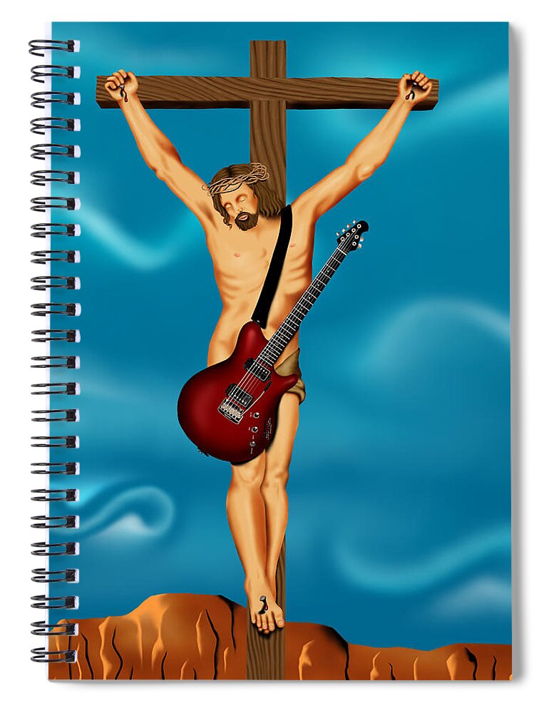 Jesus Spiral Notebook featuring the digital art Until There Was Rock You Only Had God by Robert Morin