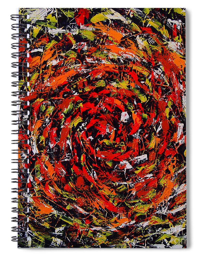 Blue Spiral Notebook featuring the painting Transitional Primary by Dean Triolo