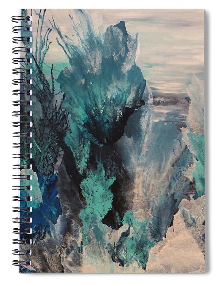 Abstract Spiral Notebook featuring the painting Unveiled by Soraya Silvestri