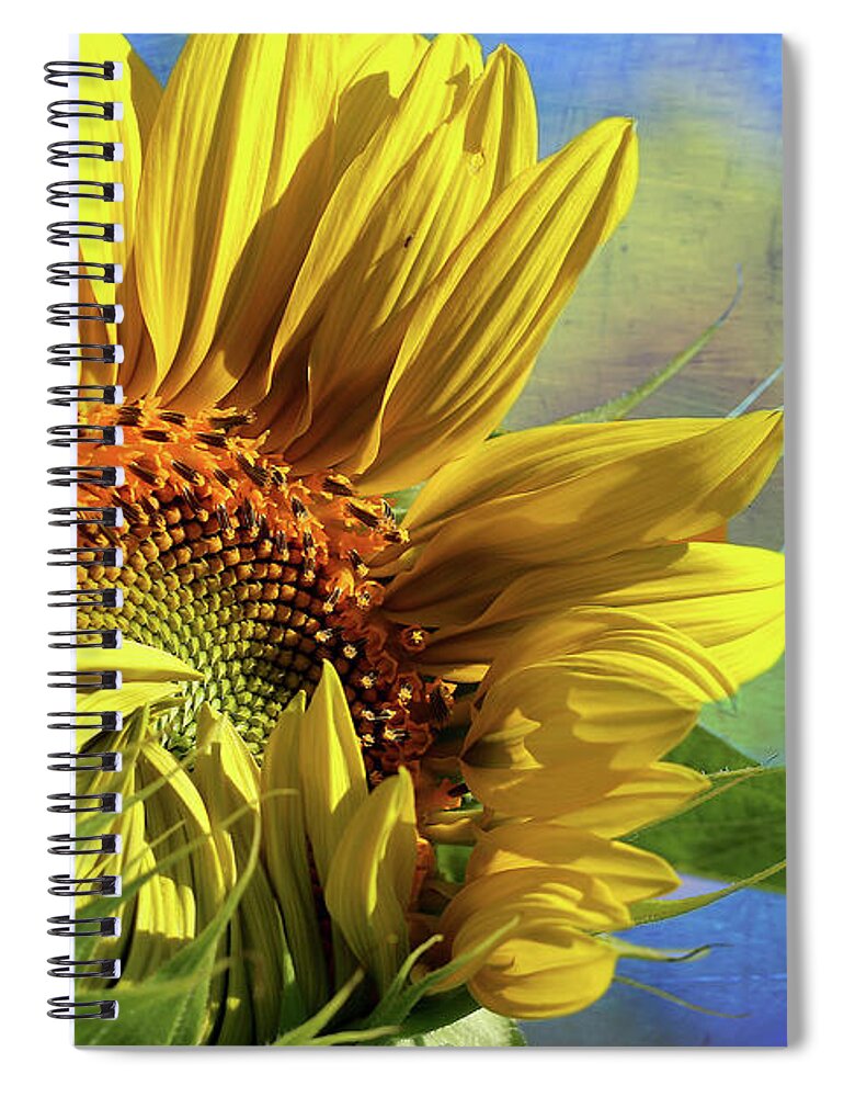 Sunflower Spiral Notebook featuring the photograph Unveiling by Vanessa Thomas