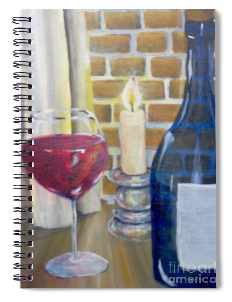 Wine Spiral Notebook featuring the painting Unwind by Saundra Johnson