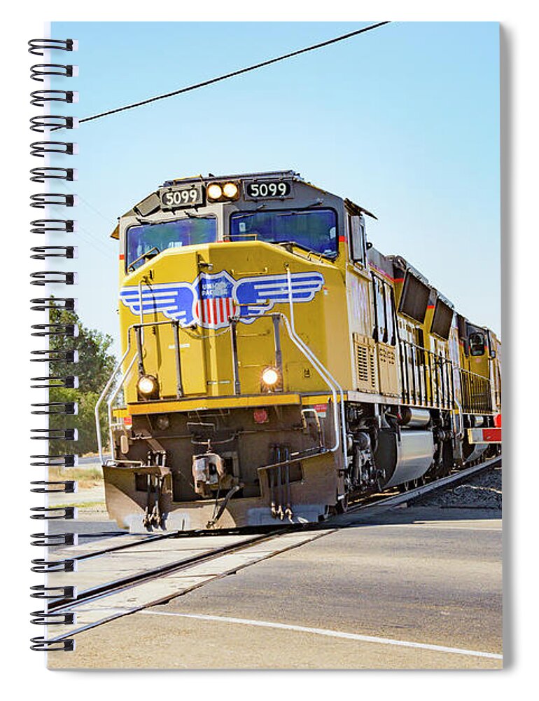 Freight Trains Spiral Notebook featuring the photograph Up5099 by Jim Thompson