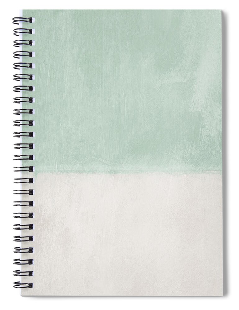 Sage Spiral Notebook featuring the painting Upon Our Sighs 2- Abstract Art by Linda Woods