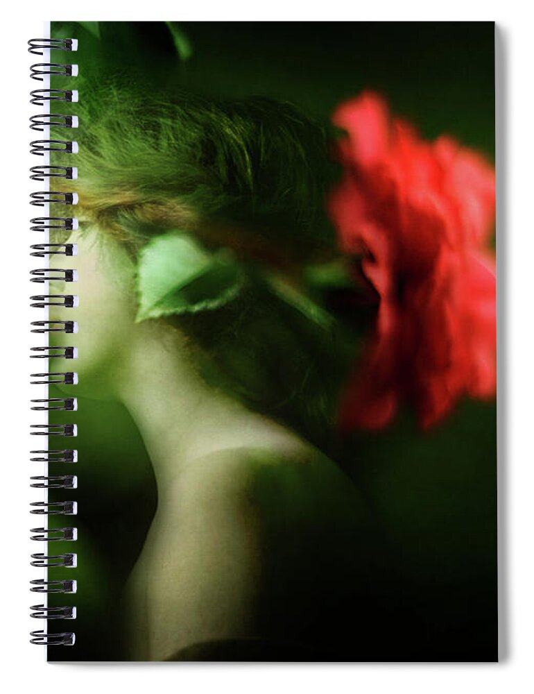 Pink Spiral Notebook featuring the photograph Upon the Green Night by Rebecca Sherman