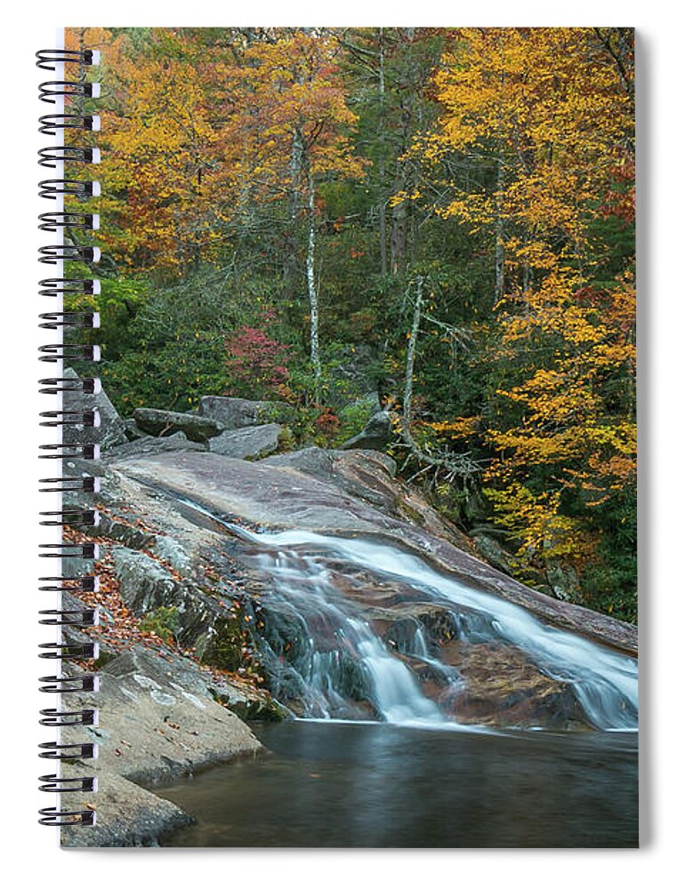 Waterfalls Spiral Notebook featuring the photograph Upper Creek Autumn Splendor by Chris Berrier