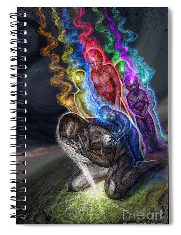 Tonykoehl Spiral Notebook featuring the mixed media Ur not alone by Tony Koehl