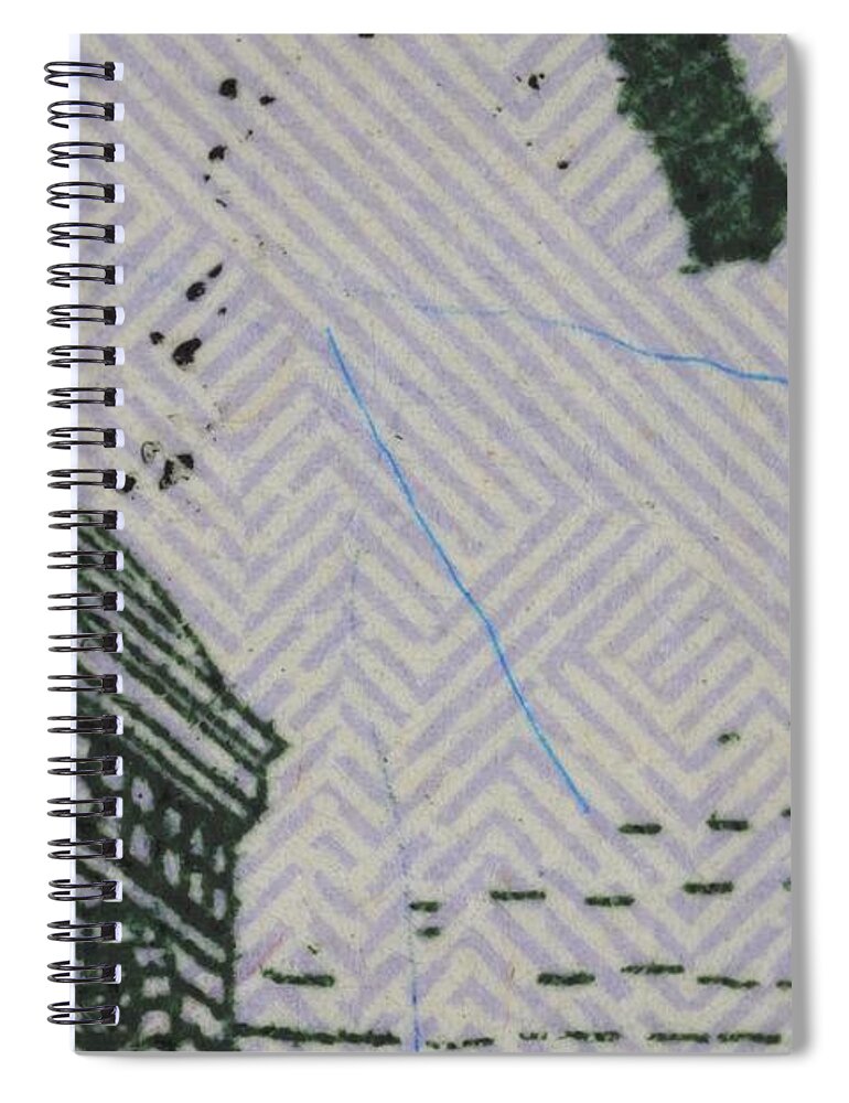 New Spiral Notebook featuring the photograph Us 100 Dollar Bill Security Features, 7 by Ted Kinsman